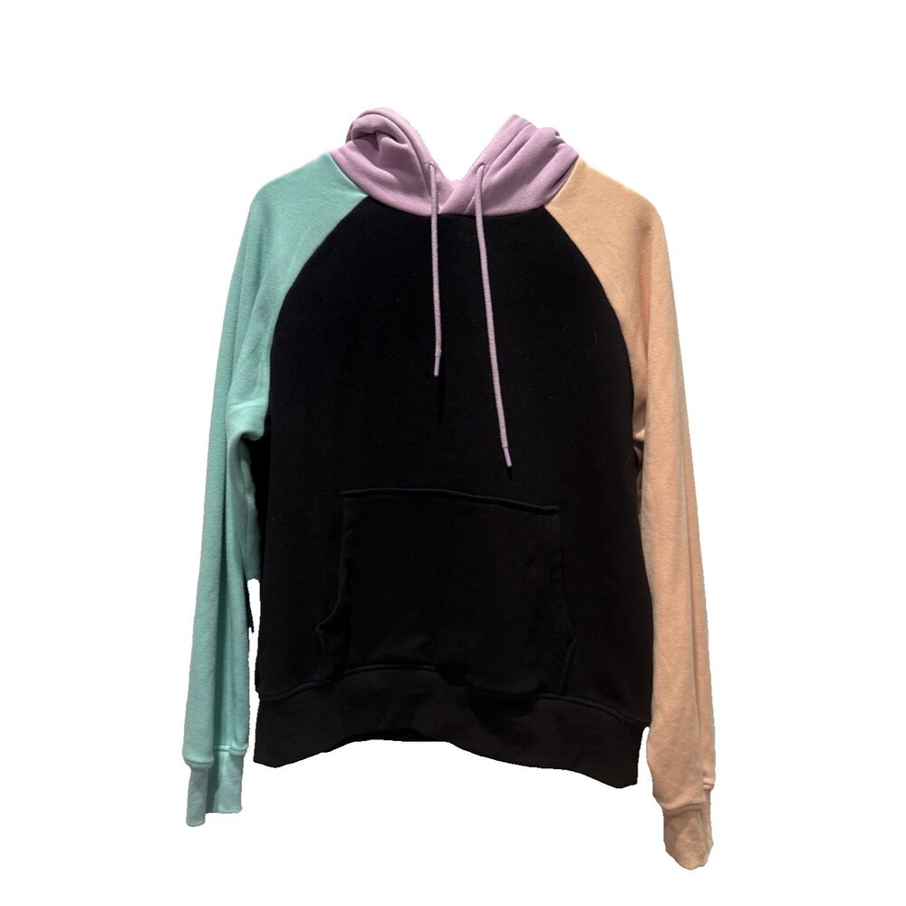 SPARK PAWS Human Hoodie Large Cyber Fleece Lined Soft Pet Lover Colorblock